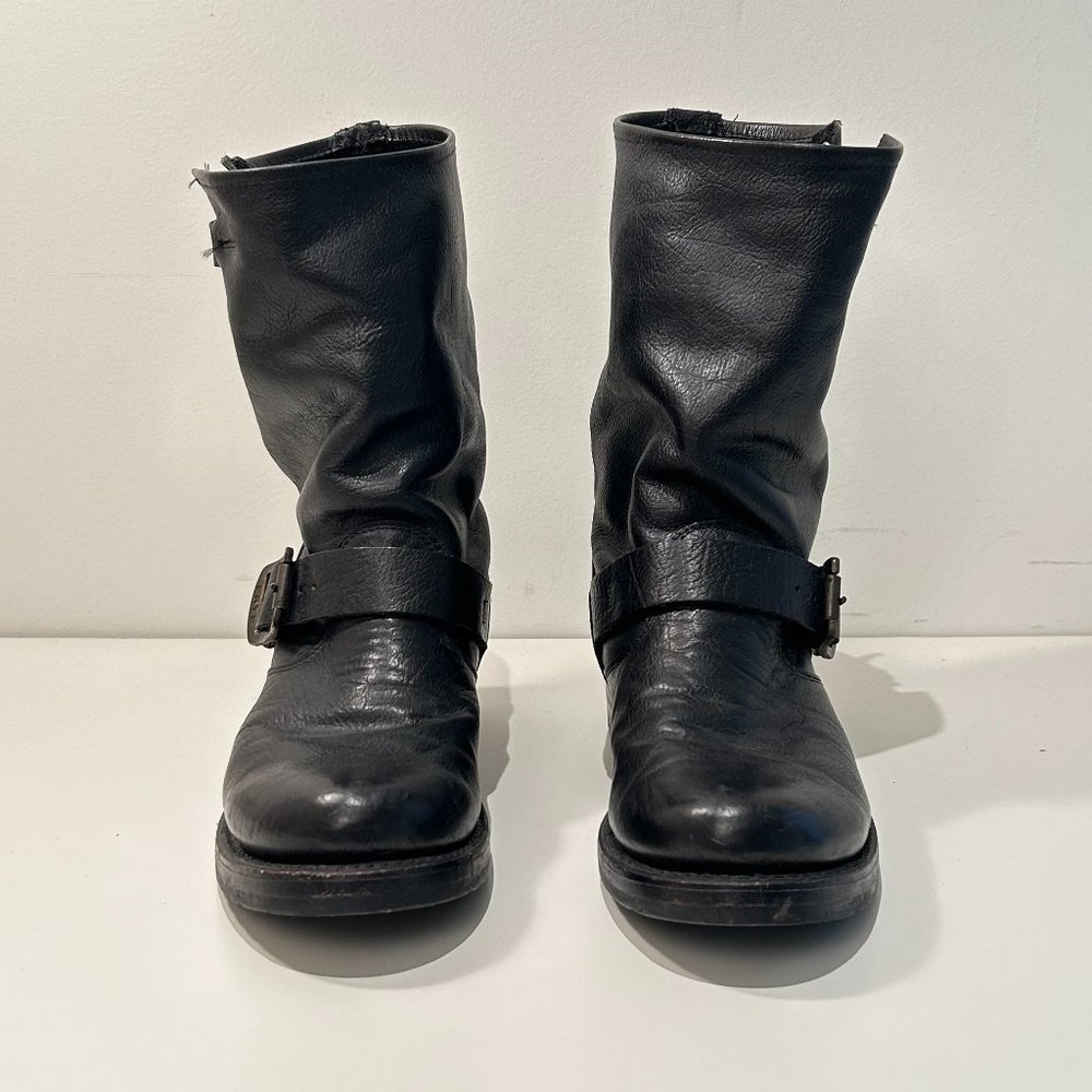 Size 6.5 FRYE Women's Short Veronica Black Leather Booties